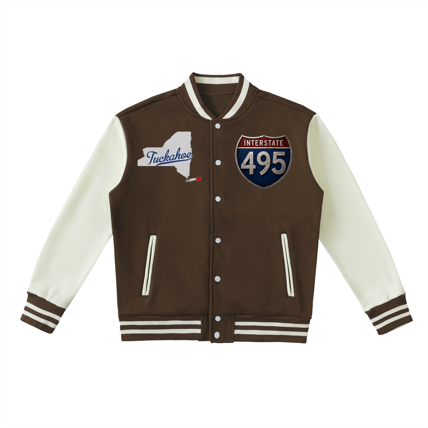 Two-Tone Fleeced Varsity Jacket