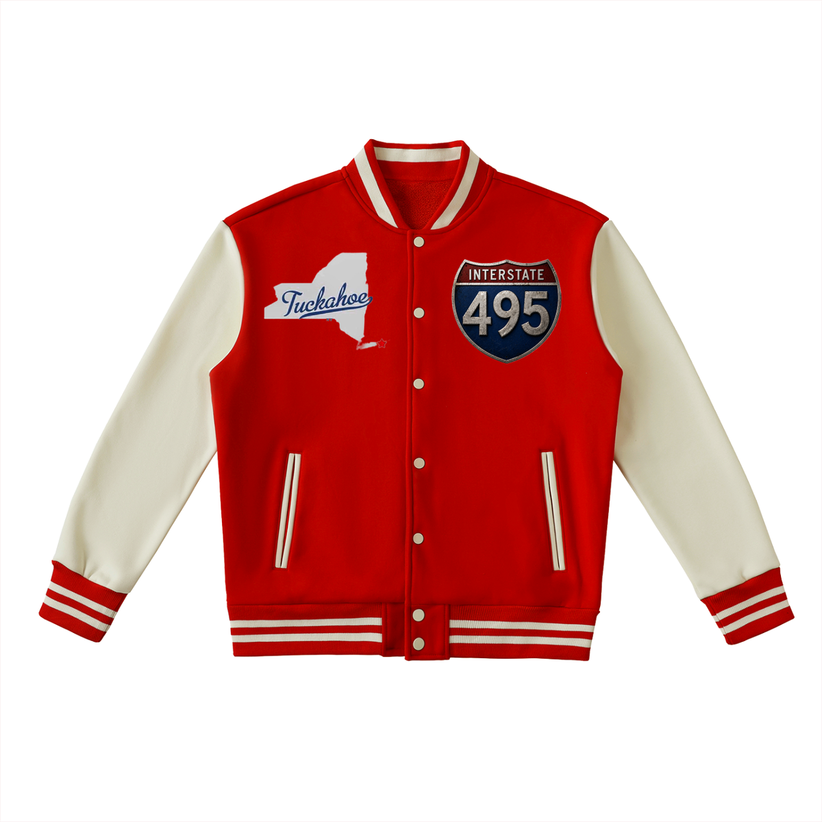 Two-Tone Fleeced Varsity Jacket