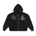 Fleeced Full-Zip Boxy Hoodie