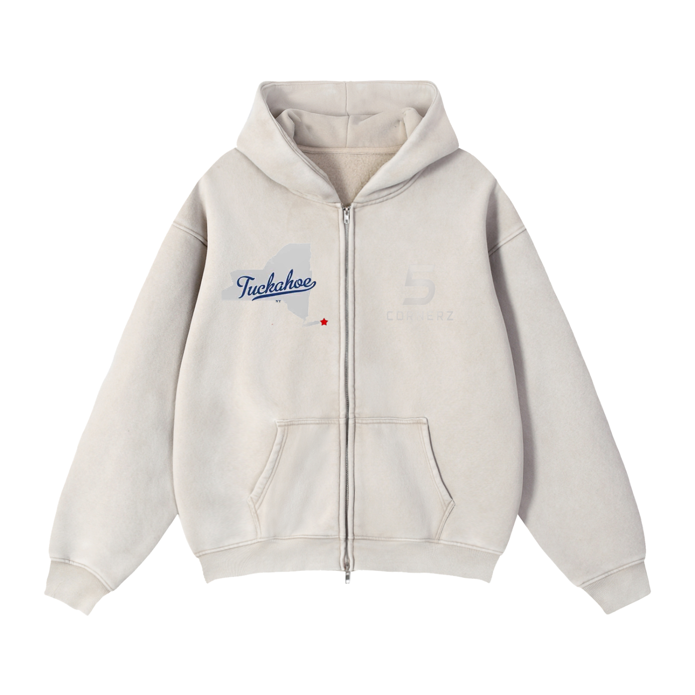 Zip-Through Boxy Fleece Hoodie