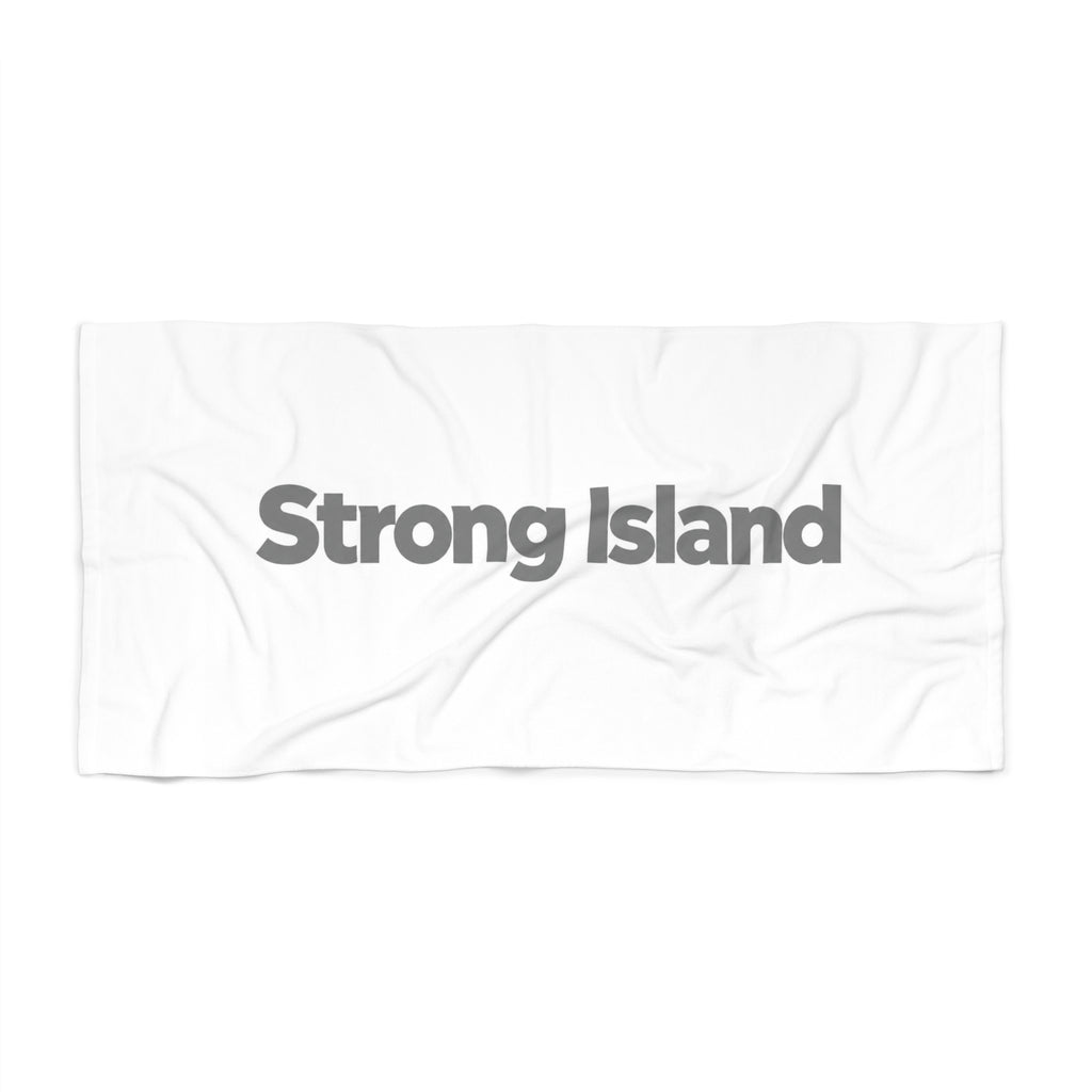 Strong Island Beach Towel – Bold Text Coastal Towel for Beach & Pool