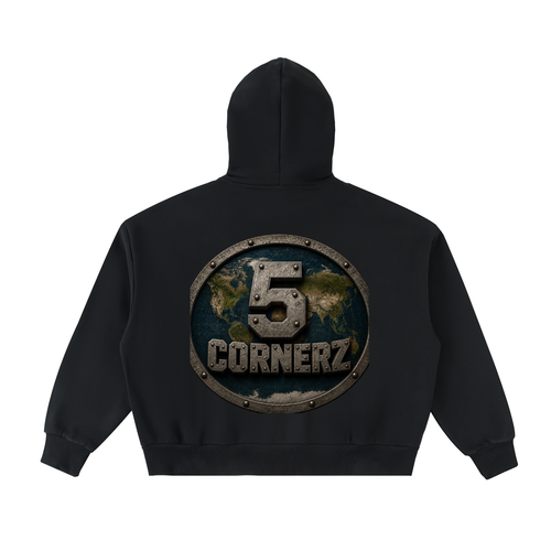 Fleeced Full-Zip Boxy Hoodie